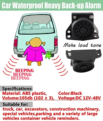 Banhao Car Back-Up Alarm, 107Db 12V-48V Dc Waterproof Industrial Heavy-Duty Backup Reverse Warning Alarm With Super Loud Beeper Tone For Truck Van Freight Car Lorry Heavy Vehicles #TOP3