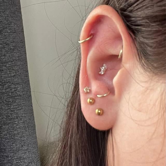 D.Bella Hinged Nose Rings Hoop 316L Surgical Steel Hypoallergenic Septum Ring Lip Ring Helix Cartilage Rook Earrings Body Piercing Jewelry 14G 16G 18G 20G, Diameter 5mm to 14mm - Image 7