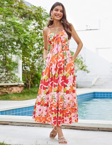 Image of GRACE KARIN Womens Summer Floral Maxi Dresses 2026 Long Flowy Boho Dress Beach Vacation Sundresses Casual Clothes with Pocket