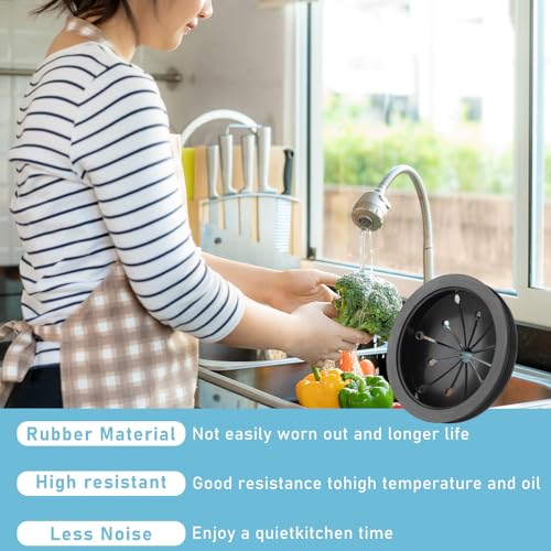 3 Packs Garbage Disposal Splash Guard Sink Baffle, 3 1/8 in Food Waste Disposer Accessories, Kitchen Sink Drain Splash Guard Replacement Splashguard for Waste King Whirlaway Ge Models Sinkmaster Black