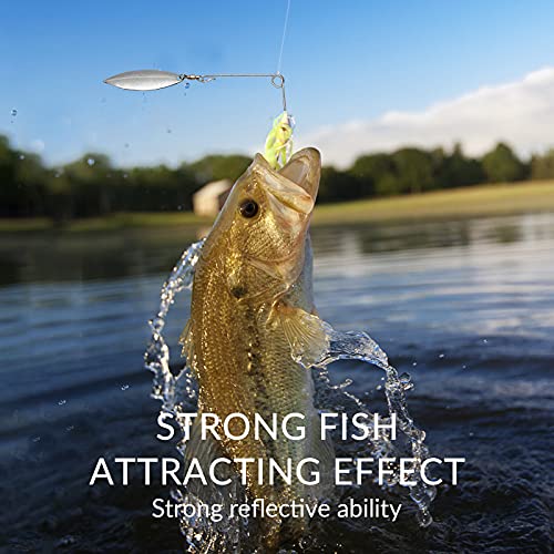 QualyQualy Lâminas giratórias para iscas de pesca Colorado e Willow Blades Fishing Tail Spinner, lâm