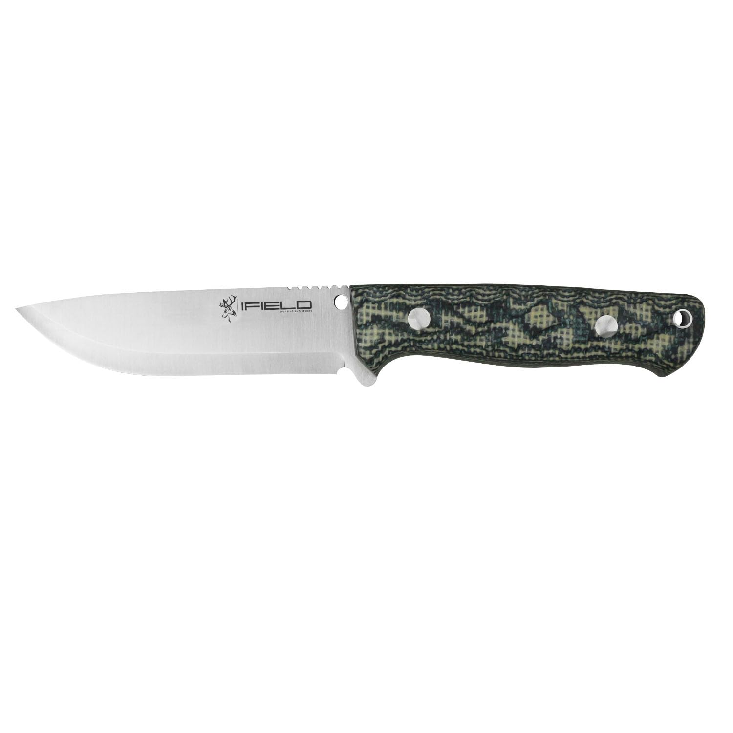 iFIELD EL29121 Coltello multifunzionale per escursioni, caccia e sopravvivenza all'aperto, lama in acciaio inossidabile MOVA-58 con manico in granito TRF, Made in Albacete (Spagna)