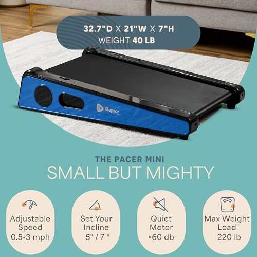 Image of Lifepro Smallest Portable 30in Small Mini Walking Pad Treadmill Installation Free, Adjustable Incline, Under Desk Work Compact Treadmills for Home /Office - Max Load 220Lbs & Speed 3MPH