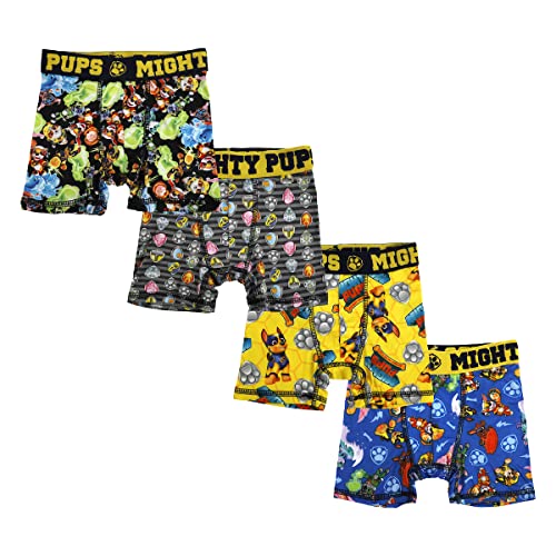 Paw Patrol Mighty Pups 4pk Youth Boys Boxer Briefs