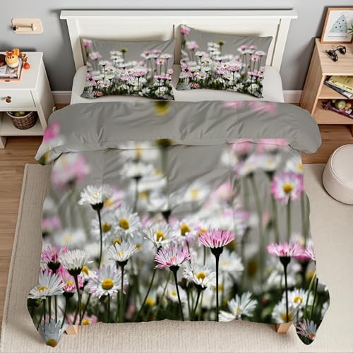 Housse de Couette 90x190 Rose en Microfibre Infroissable à Fermeture Éclair - 3