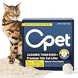 OPET Tofu Cat Litter 100% Natural Pea Fiber & Corn Starch, Ultra-Fast 3s Clumping, 99.9% Dust-Free & Low Tracking, Flushable Eco-Friendly Kitty Litter for Indoor Multi-Cat Households 17lb