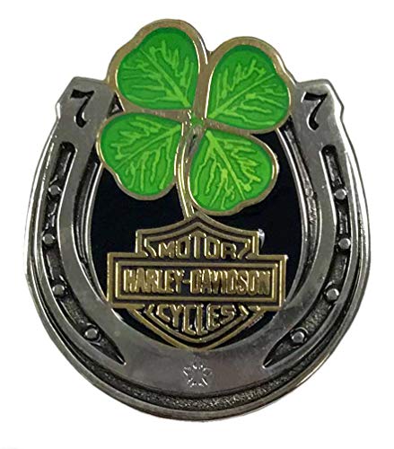 Harley-Davidson 1.25 in. Lucky Clover Horseshoe Pin, Antique Finish 8009212