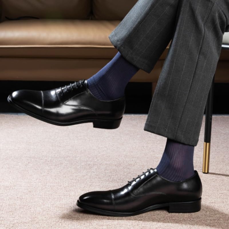 Mens Oxfords Shoes Lightweight Comfortable Tuxedo Shoes Formal Derby Shoes Business Office Working Derby Shoes(Black,9)3