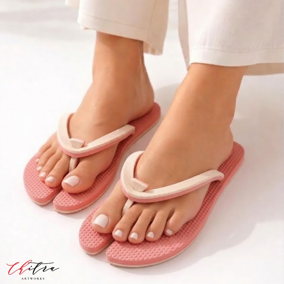 Image of CHITRA Spa and Hotel Free Size 5MM Sole Flip-flop (Orange)