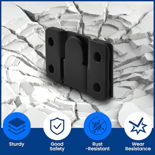Image of 10Pcs Flush Mount Bracket, Stainless Steel Heavy Duty Interlock Hanging Photo Frame Bracket, Hardware for Headboard Wall Mounting Picture Hanging Sectional Couch Connecting Black