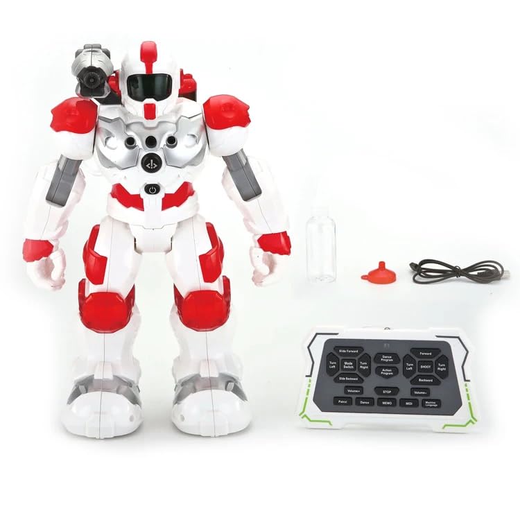 Fighting Fire RC Intelligent Programmable Robot Toys for Kids, Rechargeable Remote Control Interactive Music Robot Toy, Gesture Sensing, Christmas Birthday Kids Gifts 3 to 8 Years Old