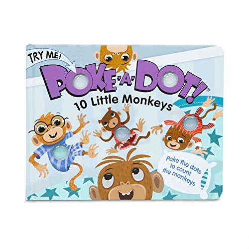 Melissa & Doug Children's Book - Poke-a-Dot: 10 Little Monkeys (Board Book with Buttons to Pop)