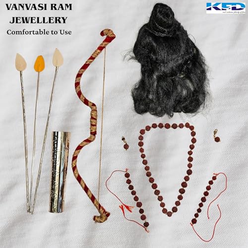 Image of Kaku Fancy Dresses Vanvasi Ram Jewellery For Kids | Ram Costume Accessories With Dhanush For Kids | Ram Fancy Dress Jewellery For Ramleela Play & Stage Shows - Plastic, Multicolor