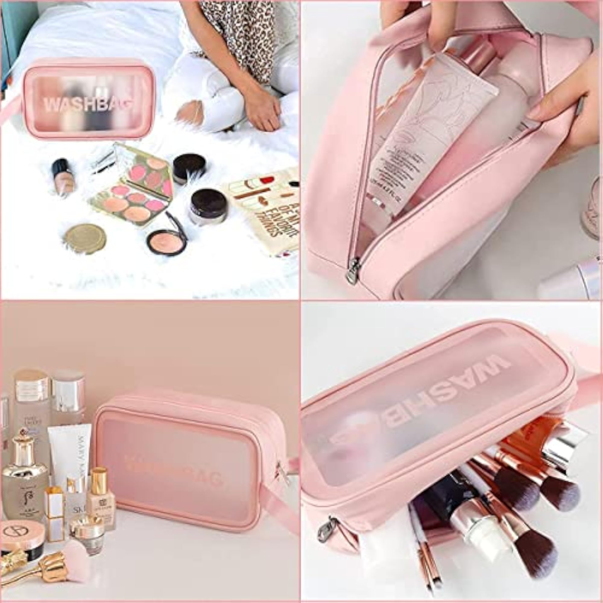Clear Makeup Pouch Set for Women and Girls Travel