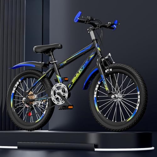 WGM子供用アウトドア自転車 マウンテンバイク 18/20/22/24 インチ、シングルスピード、7 〜 17 歳の男の子と女の子に最適、調節可能なシート、学生用自転車 (【スピードシフト】-眩しいブルー,18インチは身長115cm〜130cmに適していま