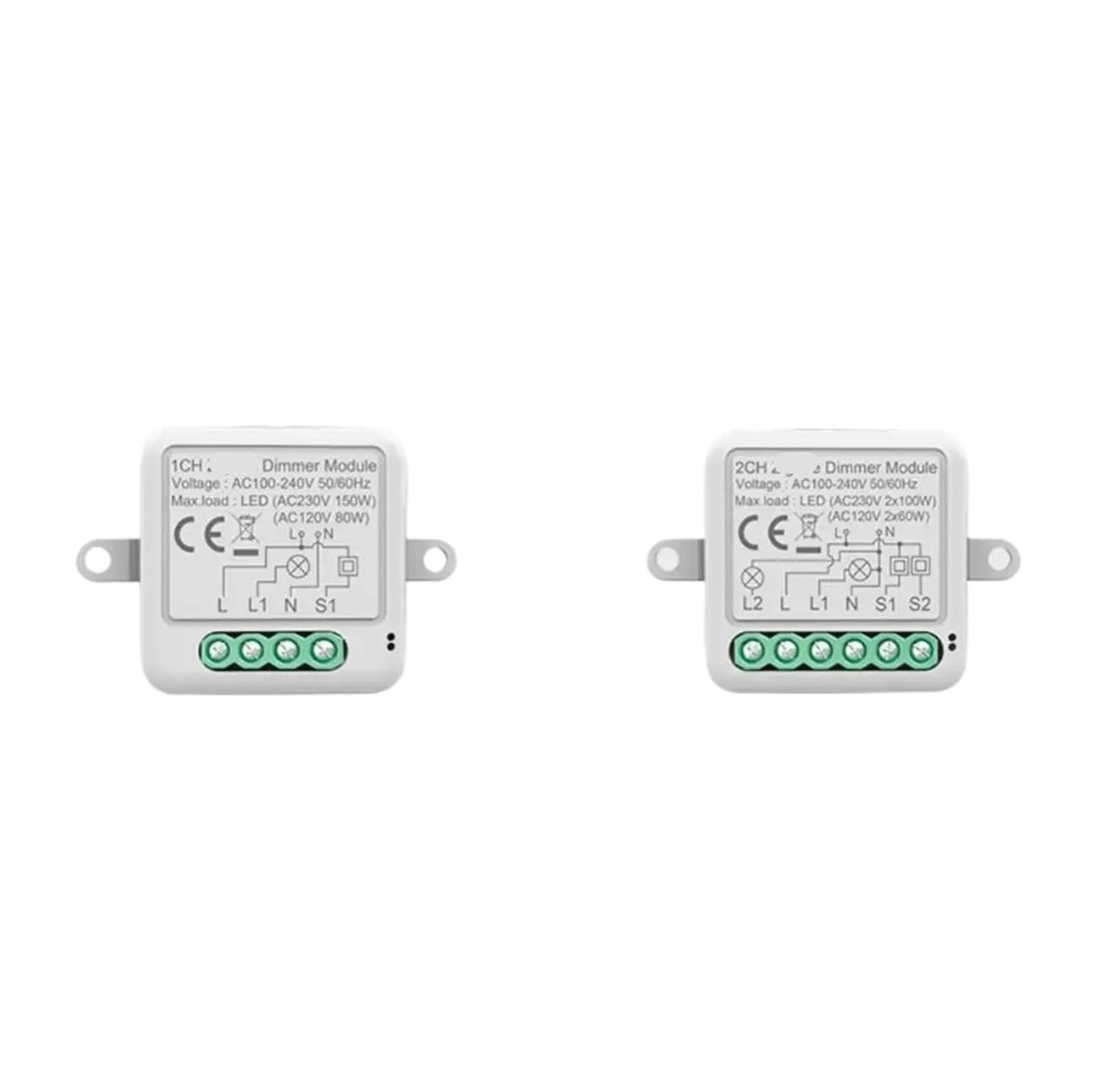 1 Uds. Módulo de interruptor de atenuación inteligente compatible con interruptor de atenuación de luz LED de control de 2 vías 100-240V 50,60Hz(2 Way)