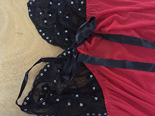 Coswe Women Sexy Babydoll Lingerie Set With Sequins #TOP3