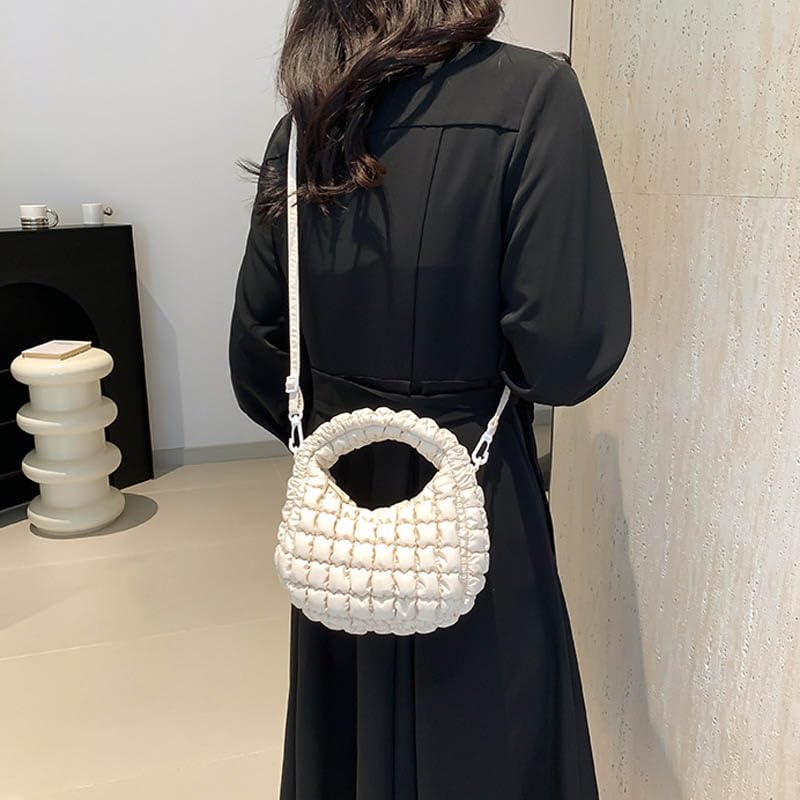 Small Quilted Bubble Bag Lightweight Puffer Handbag Soft Down Cotton Padded Shoulder Crossbody Bag3