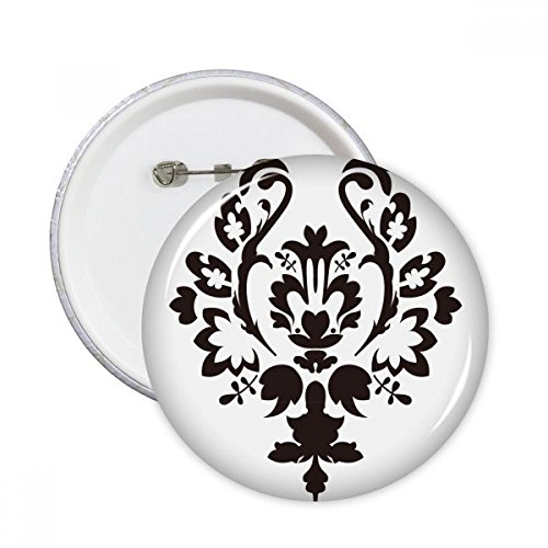 Broches rondes cadeau original illustration art baroque noir 5 pcs