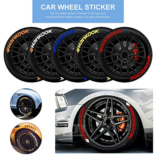8 Sets Universal Car Tire Letter Sticker Personality Modified 3D Stereo Car Tires Sticker Tire Letter Decorative Sticker - Thumbnail 3