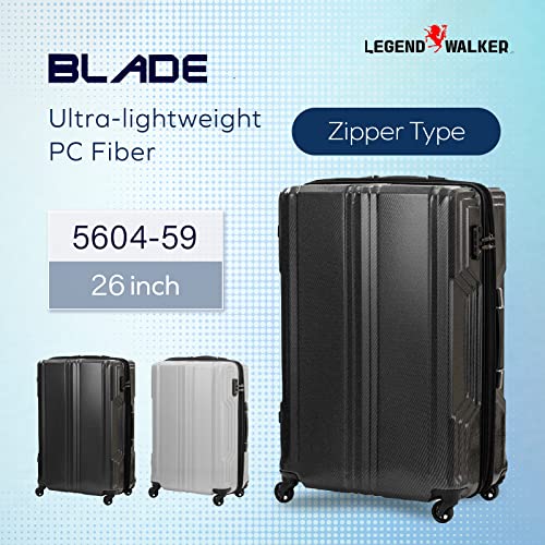 LEGEND WALKER BLADE-Ultralight PC Fiber Luggage 26-inch, White Carbon, 5604-59-WHCB2
