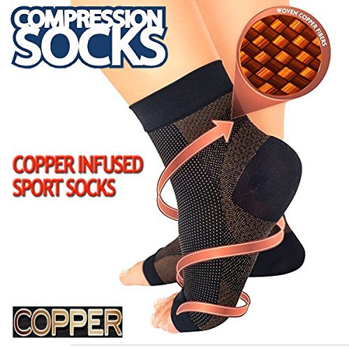 VERISA Copper Compression Socks for Men and Women - Recovery Foot Sleeves