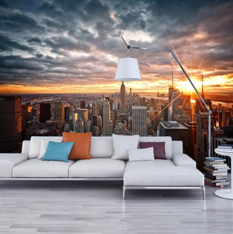 Papier peint photo New York coucher de soleil pour décor de salle à manger
