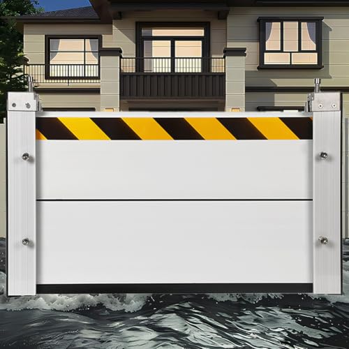 Generisch Hochwasserschutz Bei Türen Hochwasserschutz Garage Aluminium Hochwasserschutz Barriere Dammbalken Einfache Montage Und Demontage Hochwassersperre Silber 100 * 60cm