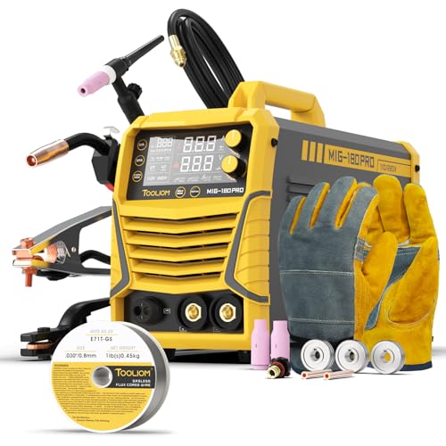 Image of TOOLIOM 4 in 1 MIG Welder 180A Gas MIG/Flux MIG/Stick/Lift TIG Multiprocess Welding Machine 110V/220V Welder Kit with Lift TIG Torch