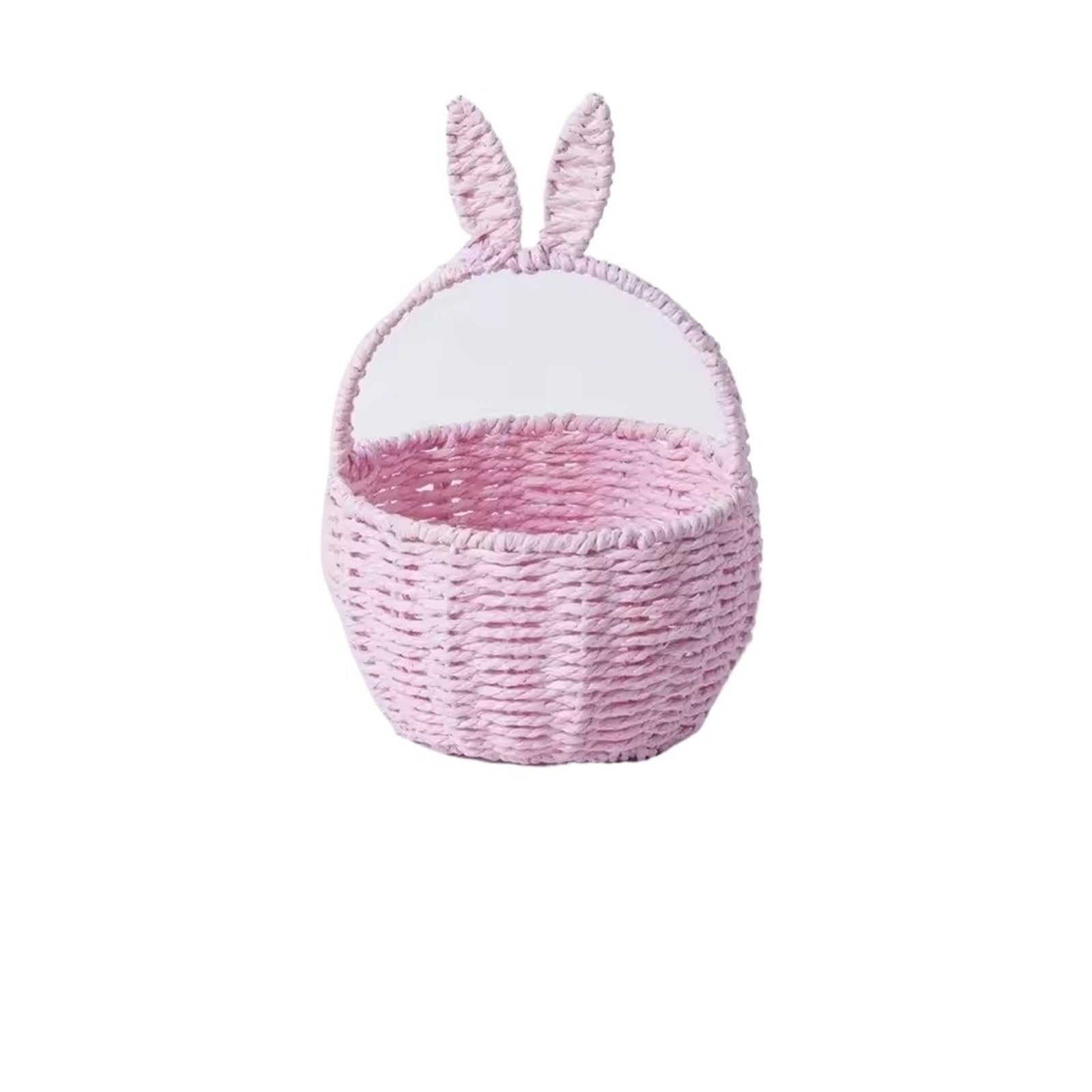 Hochzeitsblumenkörbe, Blumenkorb, Papierseil, gewebt, Hasenohr, mehrfarbig(Pink)