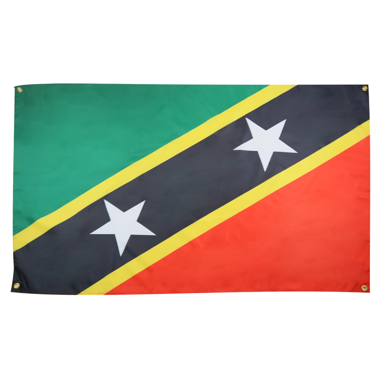 AZ FLAG Saint Kitts and Nevis Flag 150 x 90 cm with 4 Eyelets Kittian-Nevician Pavilion for Balcony or Wall