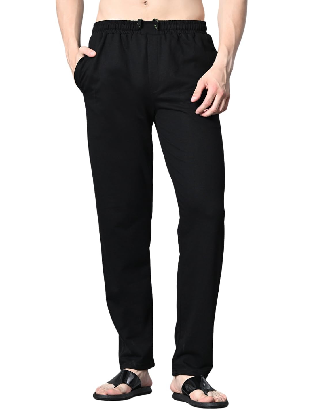 fitinc Regular Fit Cotton Lower Trackpant for Men with Zipper Pockets-picture-47