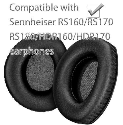 Repuestos de almohadillas para auriculares compatibles con Sennheiser RS160 | Almohadillas suaves de cuero de proteína, aislantes de sonido, color negro miniatura 4