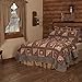VHC Brands Millsboro Queen Quilt 94Wx94L Log Cabin Country Rustic Lodge Design, Burgundy