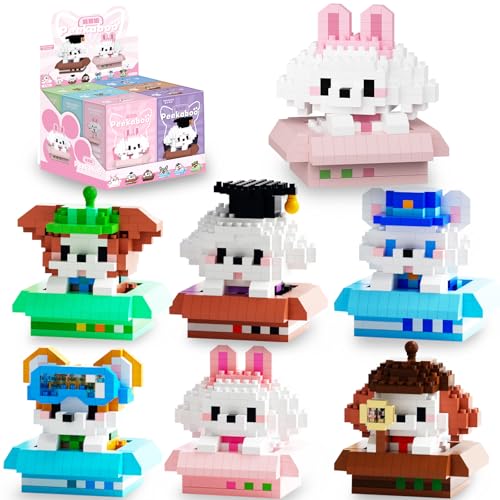 HIGH GODO 6 Pack Animals Dog Party Favors Building Set, 1990PCS Cute Animals for Goodie Bag Stuffers, Party Favors Birthday Easter Gifts for Adult Teens 14+ (Not Compatible with Major Brand)
