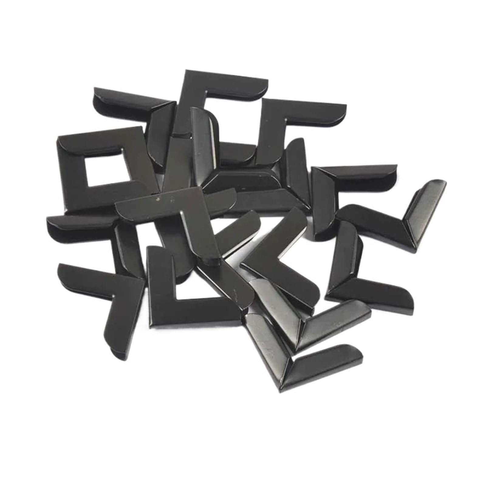 Narożniki do zdjęć w albumie, metalowe ochraniacze na rogi książki, opakowanie 20 sztuk kolorze czarnym 28x28x3,5 mm