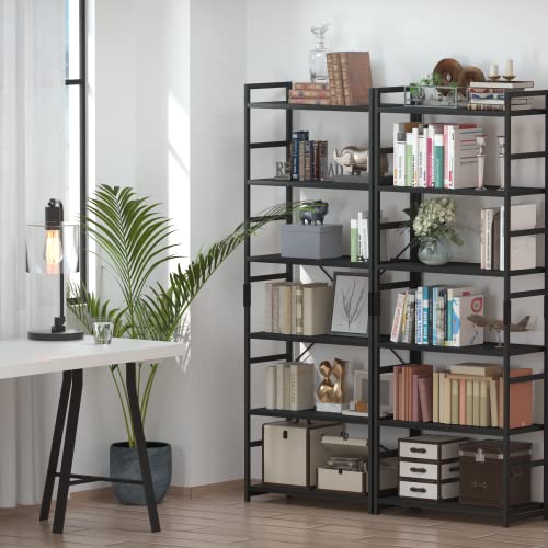 Image of NUMENN 6 Tier Bookshelf, Tall Bookcase Shelf Storage Organizer, Modern Book Shelf for Bedroom, Living Room and Home Office, Black