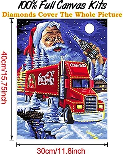 WOWDECOR Diamond Painting Truck Santa Claus Drinks Moon Full Drill, DIY 5D Diamond Art Kit Embroidery Mosaic 30x40cm - Image 2