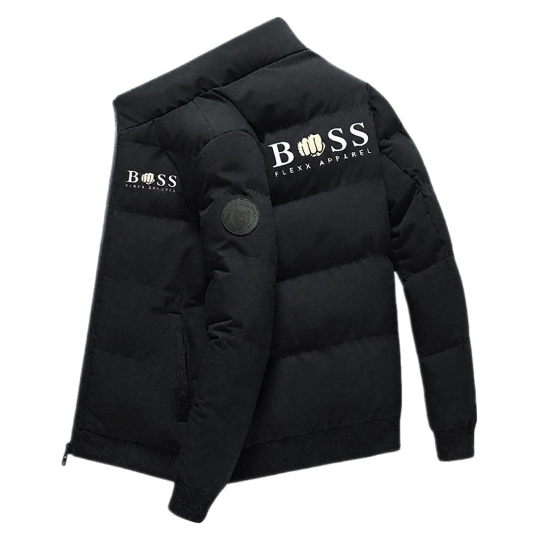 Hombre Moda Parka, Invierno Abrigos para Hombre, London Abrigo, BOS Logo, Chaqueta Zip Casual Jacket, Winter Warm Jacket Outdoor, Unisex Chaqueta Antiviento, S-XXXL