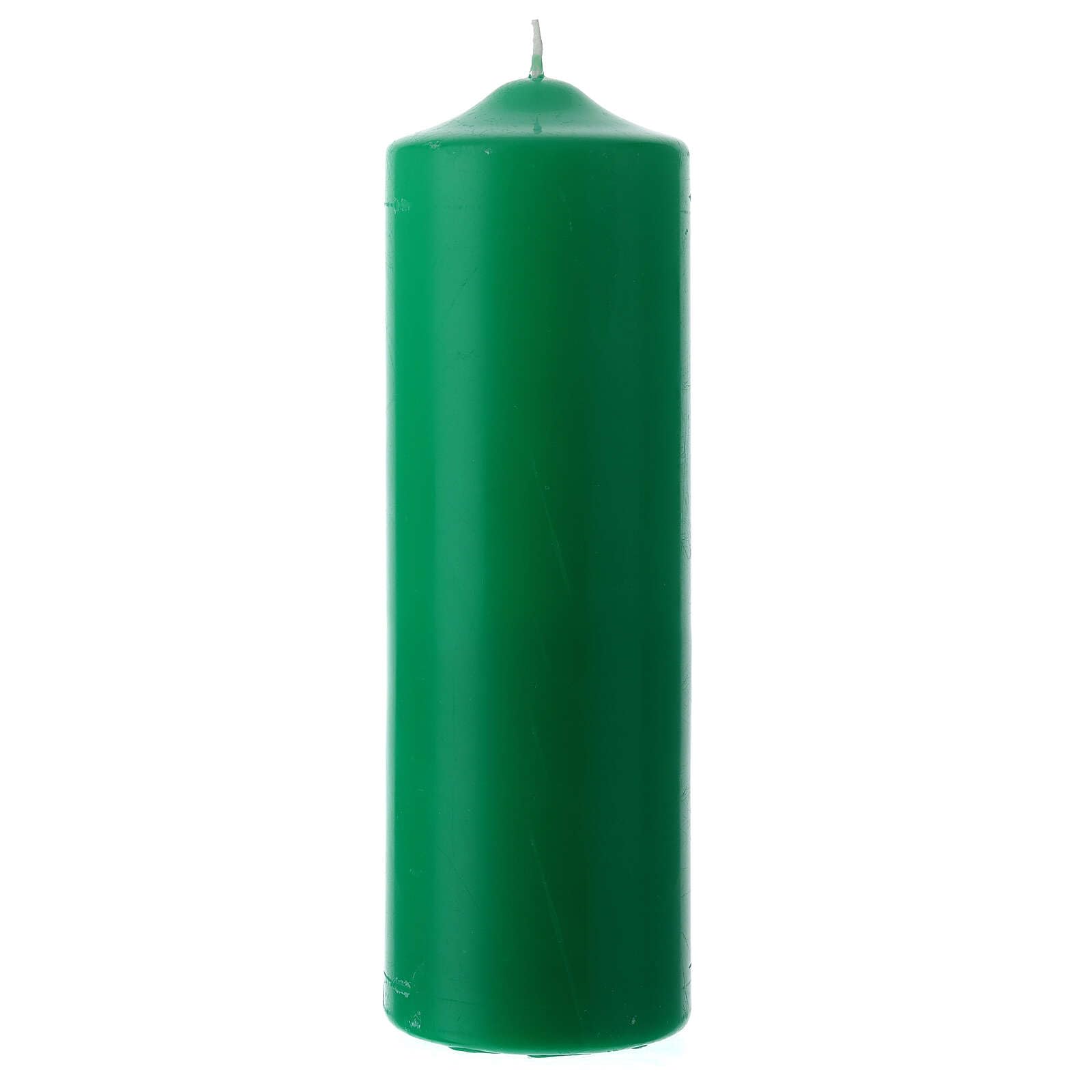 Altar Candle in Green Wax 240x80 mm