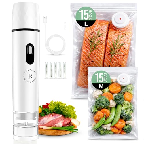 Portable Food Vacuum Sealer with Reusable Bags
