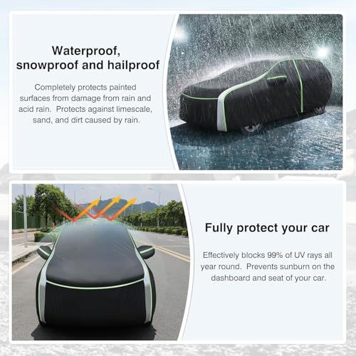 Image of Cartist 420d Car Cover Custom Fits for GMC Yukon 1995-2025 2026, All Weather Car Covers Outdoor for Yukon Accessories, Waterproof Anti-UV Protection, with Zipper & Reflective Safety Strips