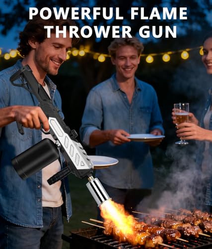 Image of Powerful Propane Torch with Detachable Design, Kitchen Blow Torch Gun with Adjustable Flame, Torch Burner Flamethrower for BBQ, Charcoal Lighter, Campfire, Weeding (Tank Not Included)