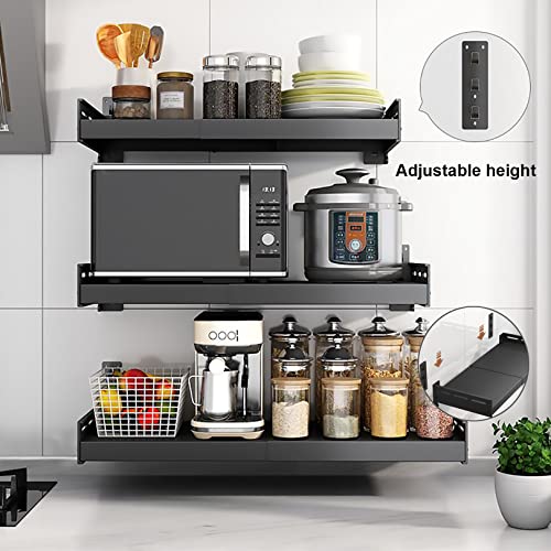 Support de rangement pour micro-ondes et meuble de cuisine extensible