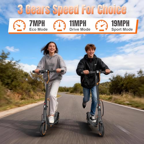 Image of WERHY Foldable Kids Electric Scooter for Aged 6-10, 350W Motor, Max 12 /16Miles Long Range, 19 MPH Max Speed, 8.5 inch Solid Tire, Lightweight Foldable E-Scooter with Dual Braking, Digital Display