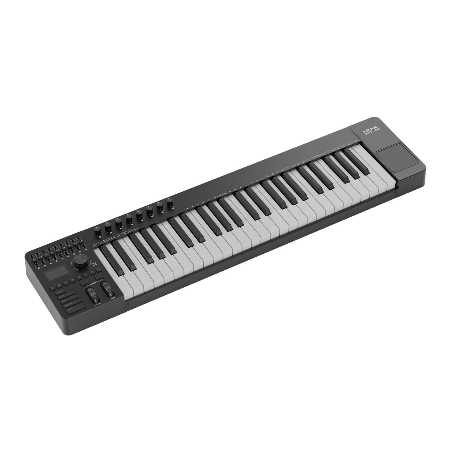 NU-X NTK-49 MIDI-Steuerungstastatur mit 49 Tasten, 4 Oktaven, Desktop-freundlicher multifunktionaler MIDI-Controller, Cubase LE im Lieferumfang enthalten, halbgewichtete Tasten, Pitch- und