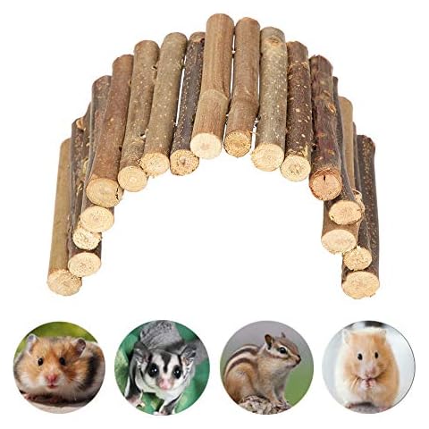ViaGasaFamido Hamster Chew Bridge Toy, Holzleiter Reptilien Versteck Haus Zaun Kletterbrücke für Reptilien Eidechse Schildkröte Mäuse Nagetiere Kleintier Igel Kauspielzeug Spielzeug Cover