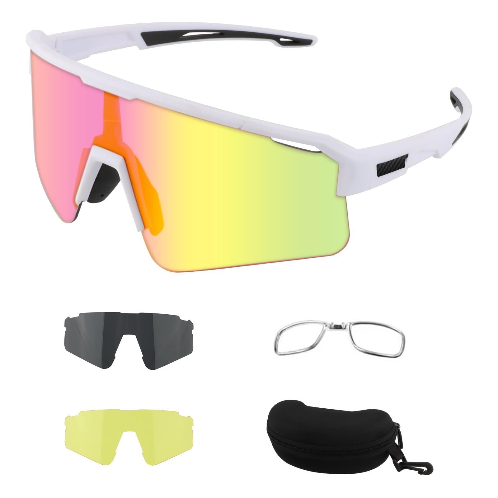 Lunettes de soleil athlétiques anti-buée et anti-UV pour cyclistes sur route TR90