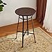 Glitzhome Rustic Steel Bar Table Round Wood Top Dining Room Pub Table Furniture