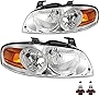 SOCKIR Headlight Assembly Compatible with 2004 2005 2006 Nissan Sentra Driver and Passenger Chrome Headlamp (Bulbs Included)